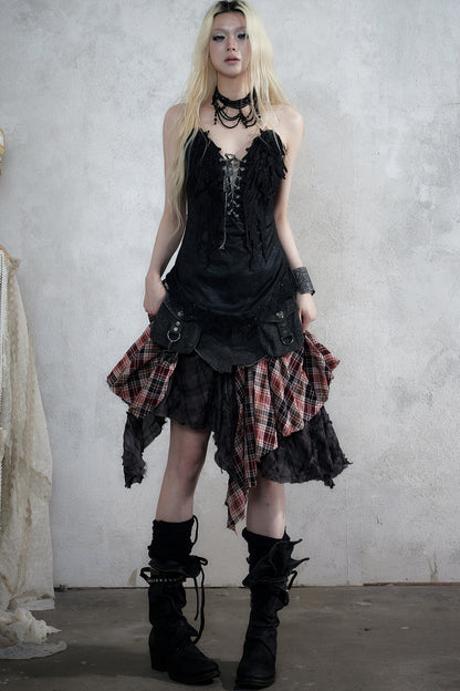 Retro Suede Embroidered Bustier Vest