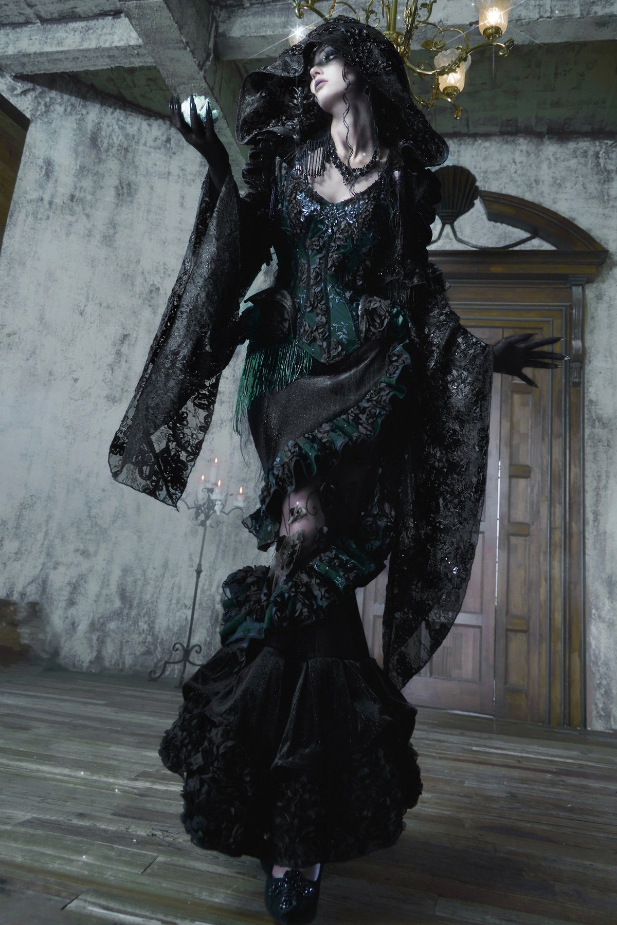 Gothic Fishbone Lace Corset Set-Up