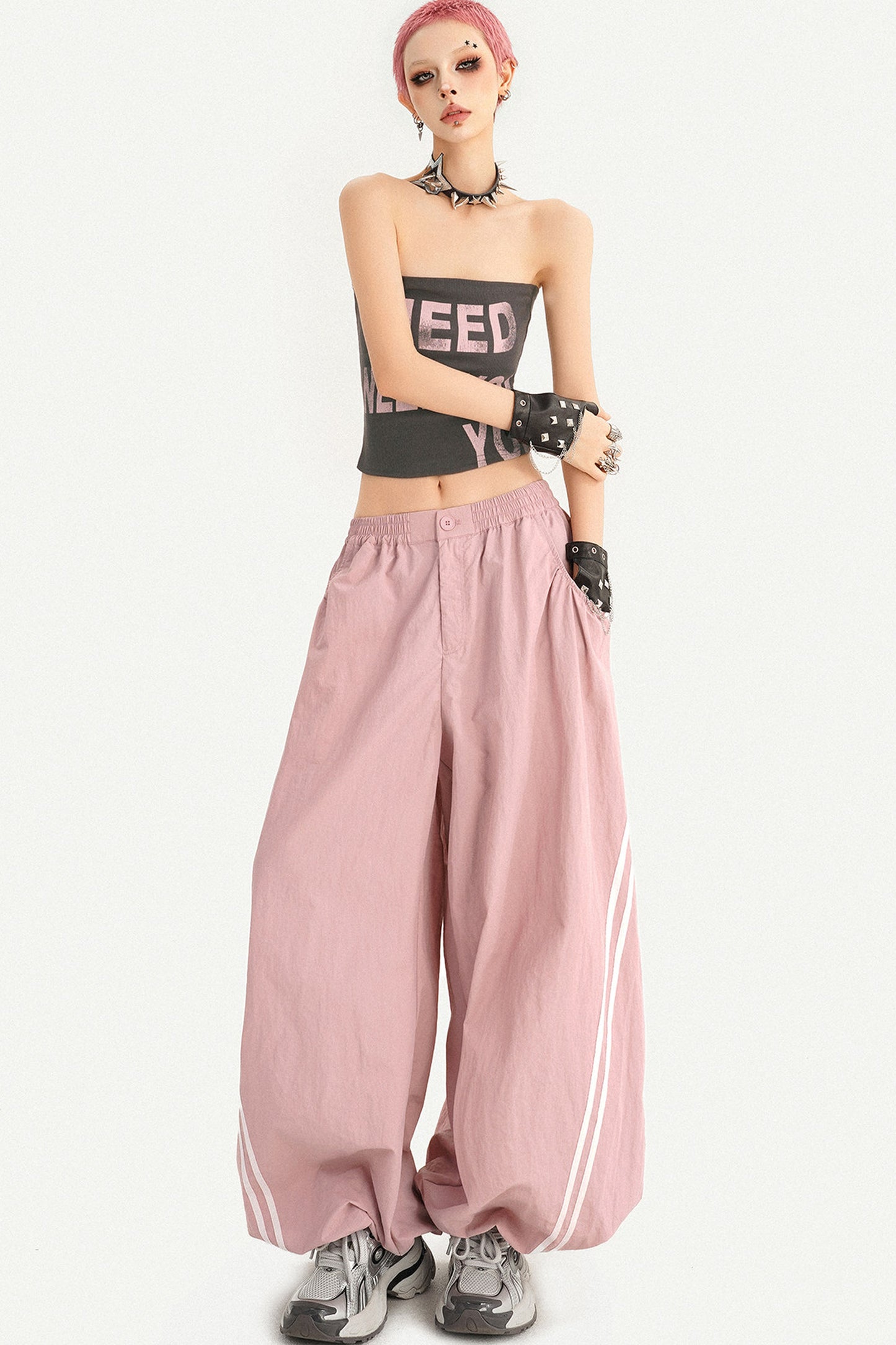 Navy Blue Wide-Leg Pants
