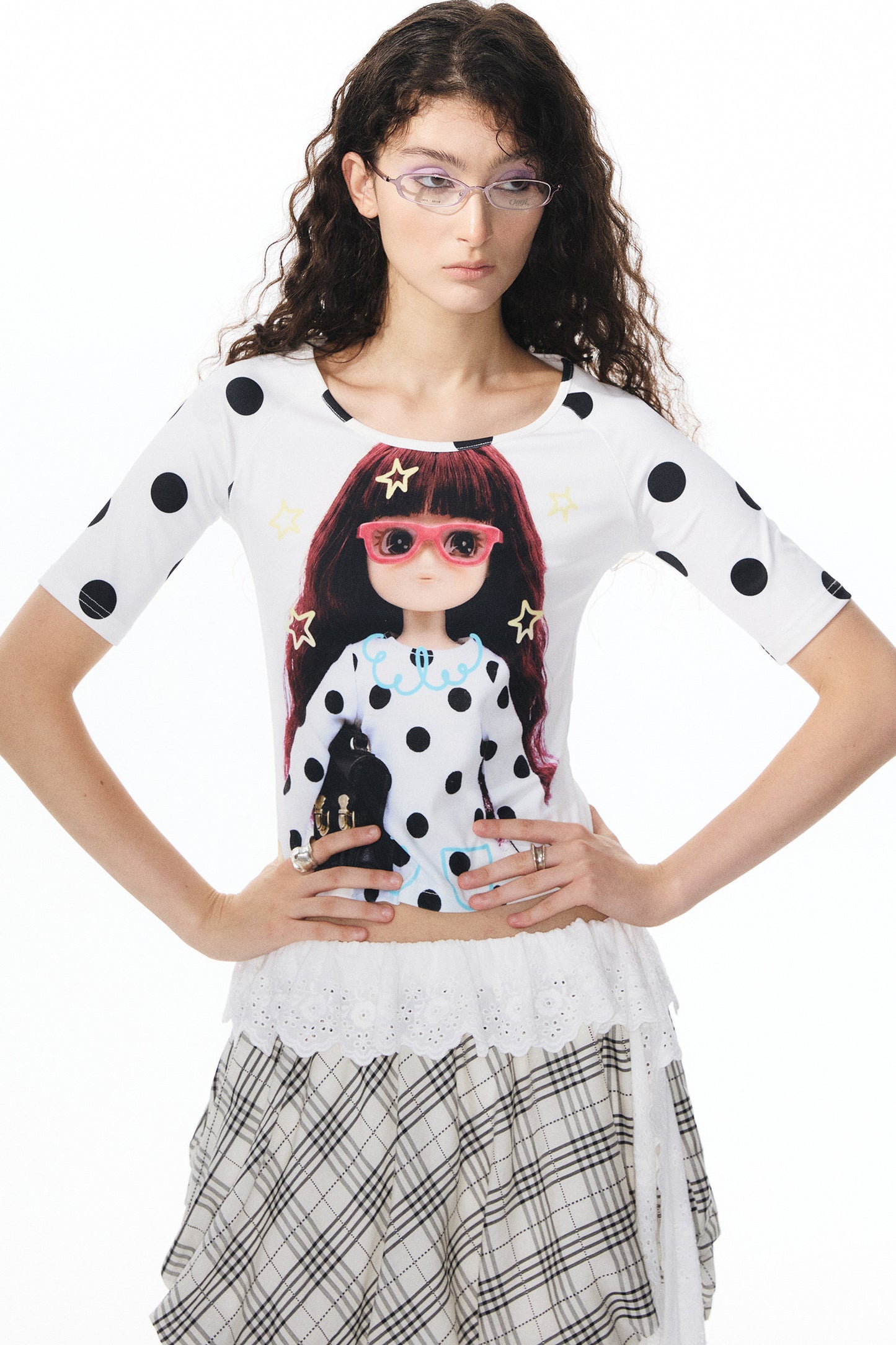 Printed Knit Raglan Top