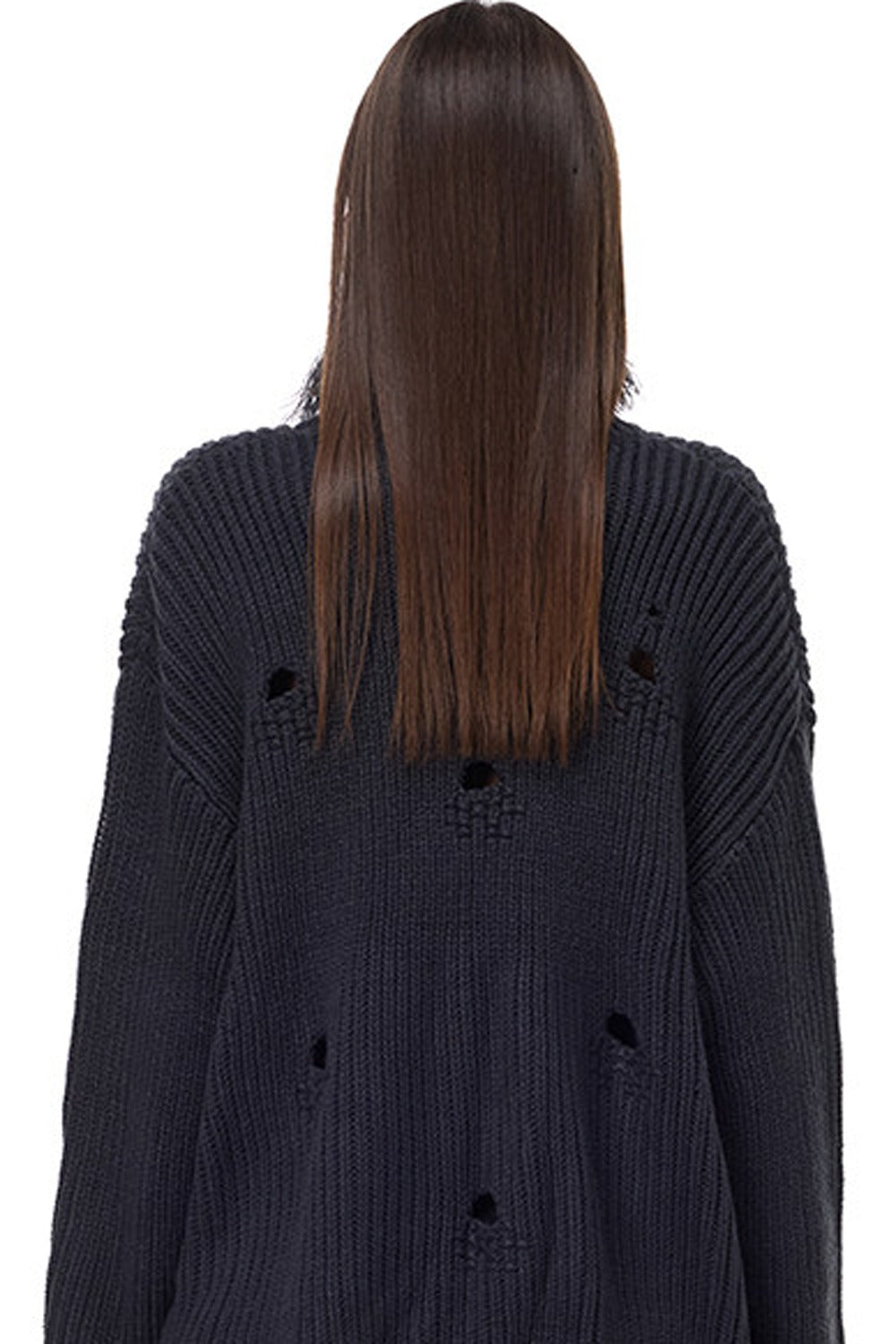 Tassel Turtleneck Ripped Oversized Sweater