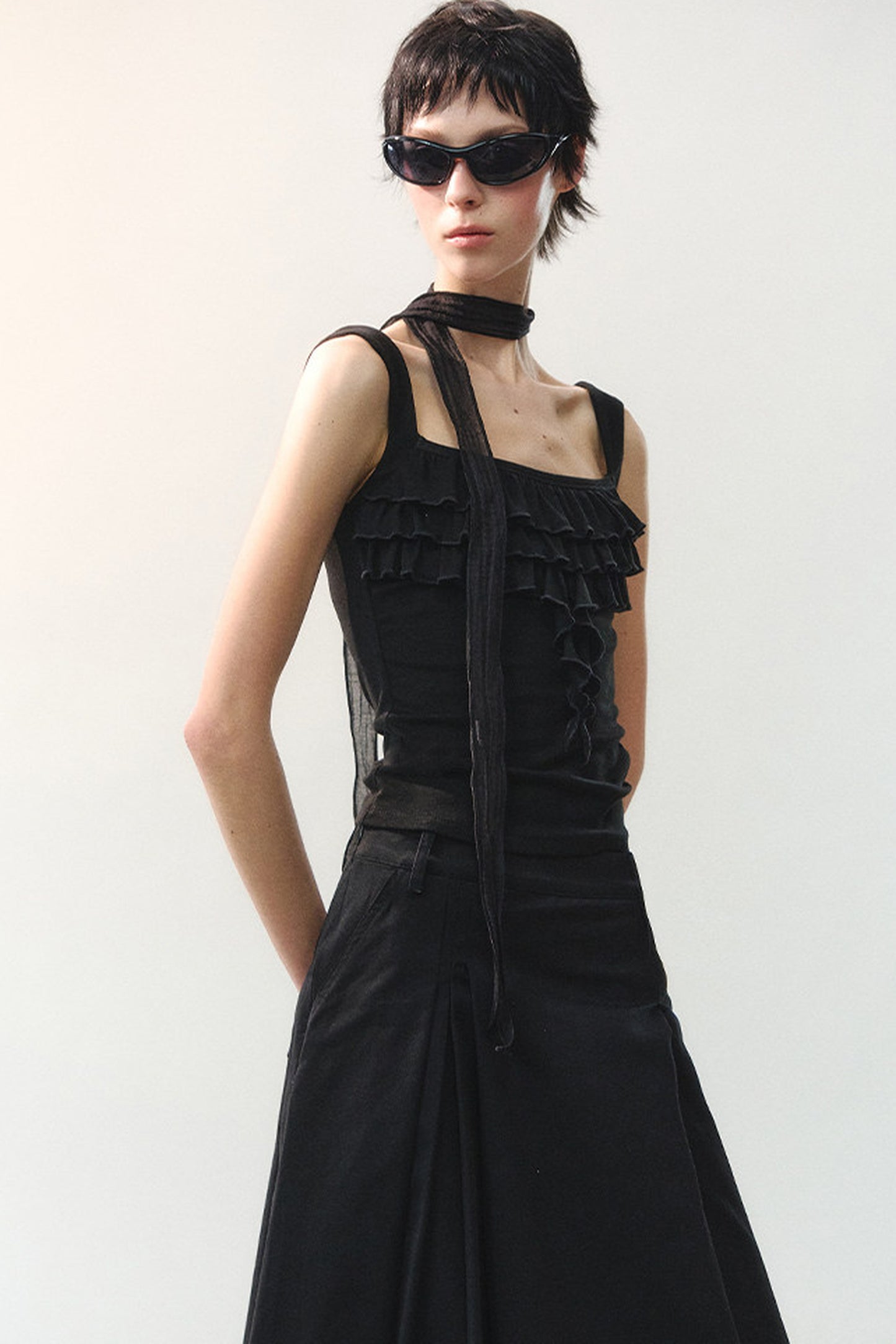 Square Neck Ruffle Camisole