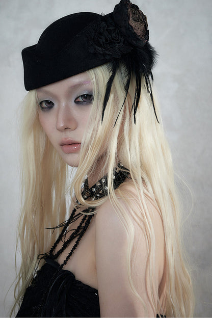 Baroque Lace Wool Beret