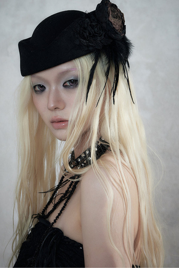 Baroque Lace Wool Beret