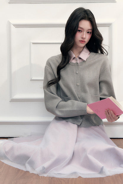 Color-Block Satin Knit Jacket Set-Up