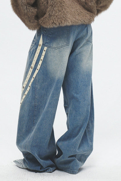 Striped Wide Leg Jeans