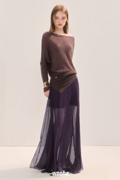 Eleganter langer Mesh-Rock