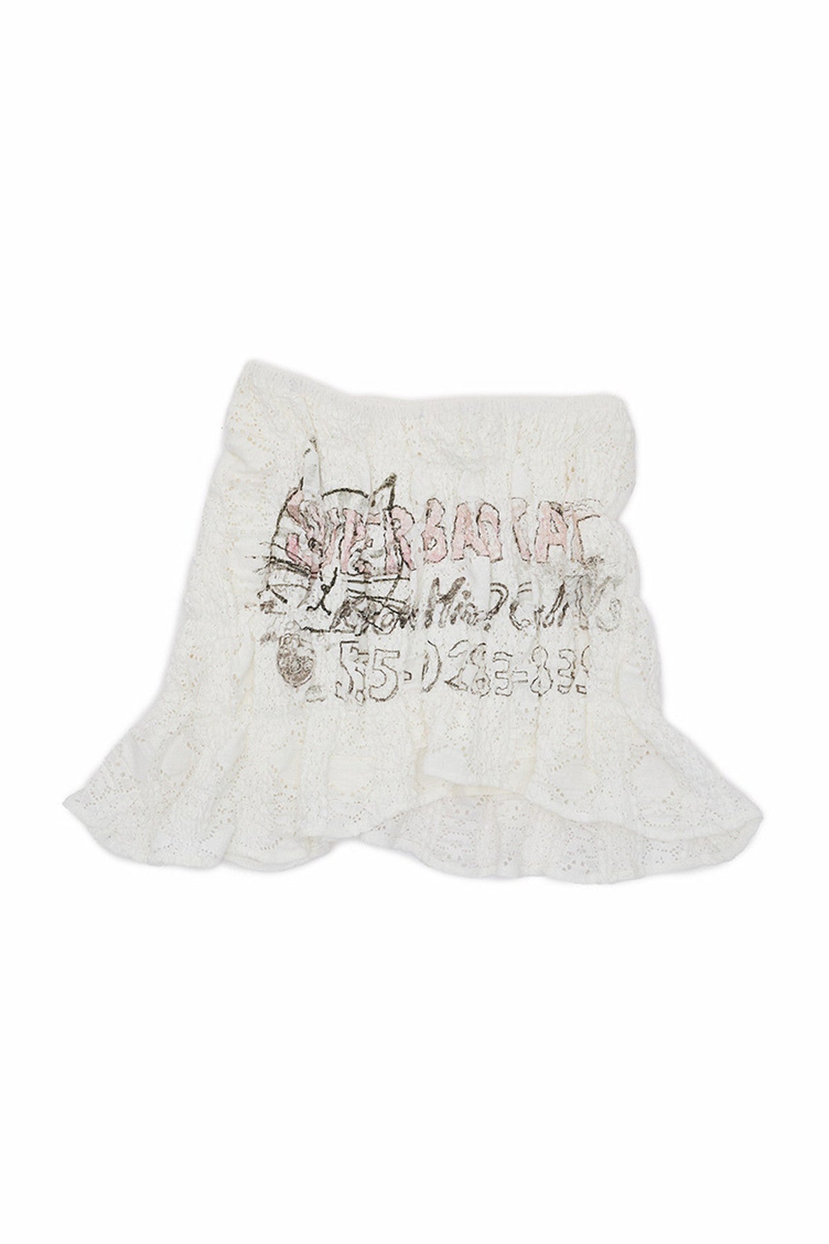 Cat Bubble Lace Top And Irregular Fishtail Skirt Set-Up