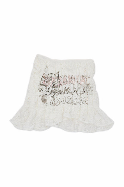 Cat Bubble Lace Top And Irregular Fishtail Skirt Set-Up