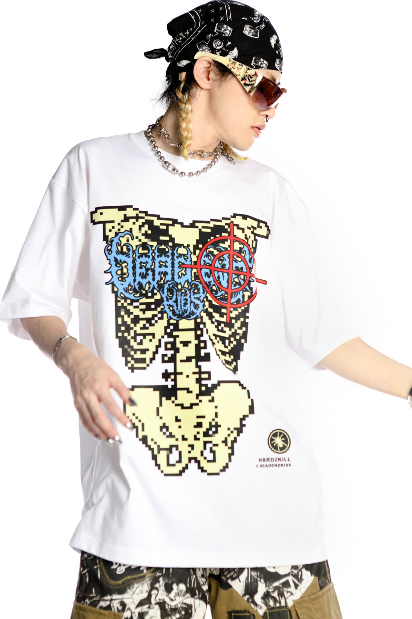 Skeleton Rock Hip-Hop Loose Blouse