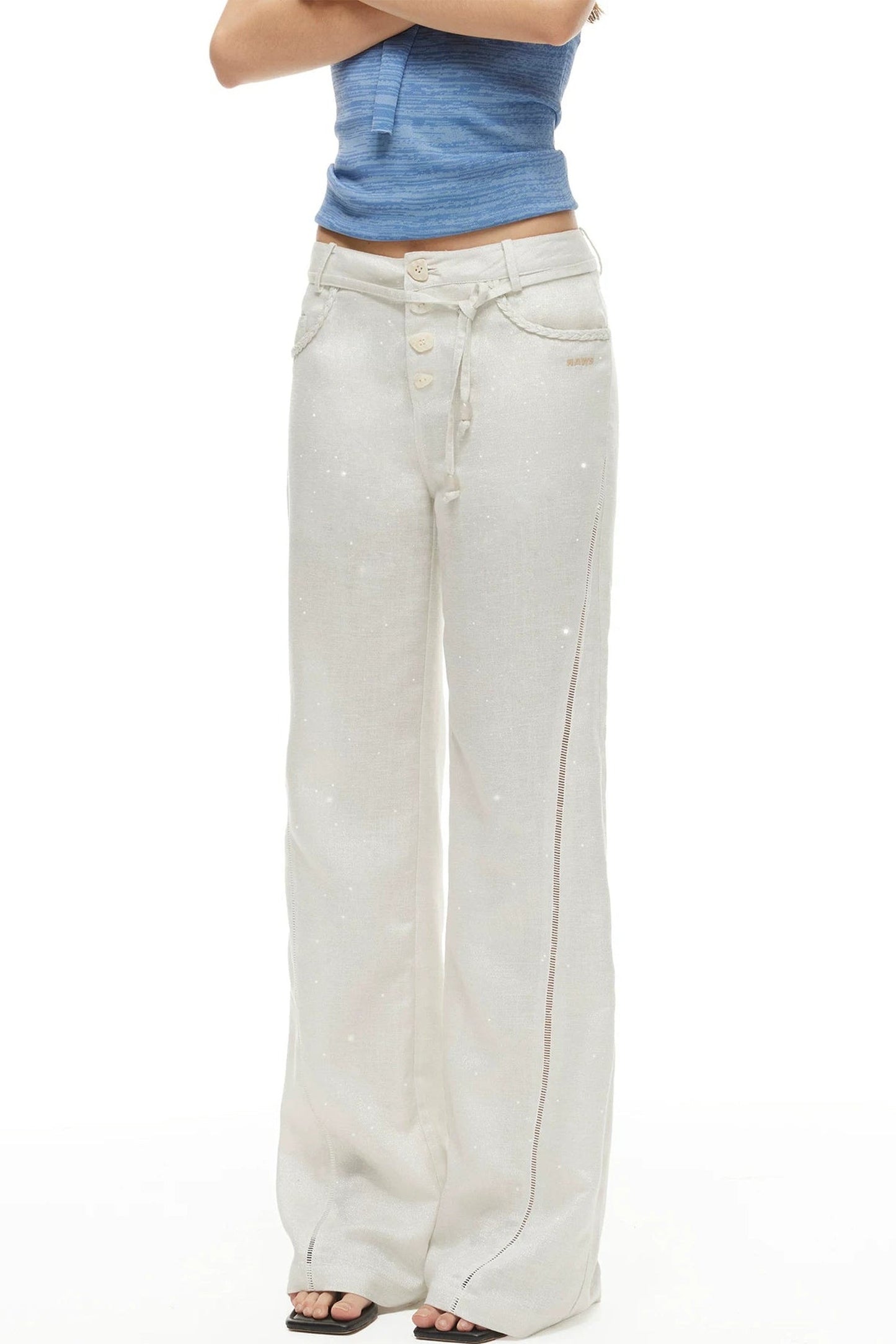 Tencel Linen Straight-Leg Pants