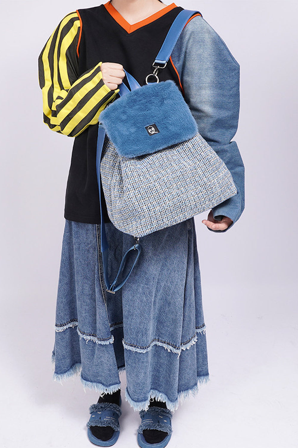 Y2K Furry Crossbody Backpack