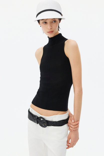 Superfine Merino Wool Seamless Turtleneck Vest