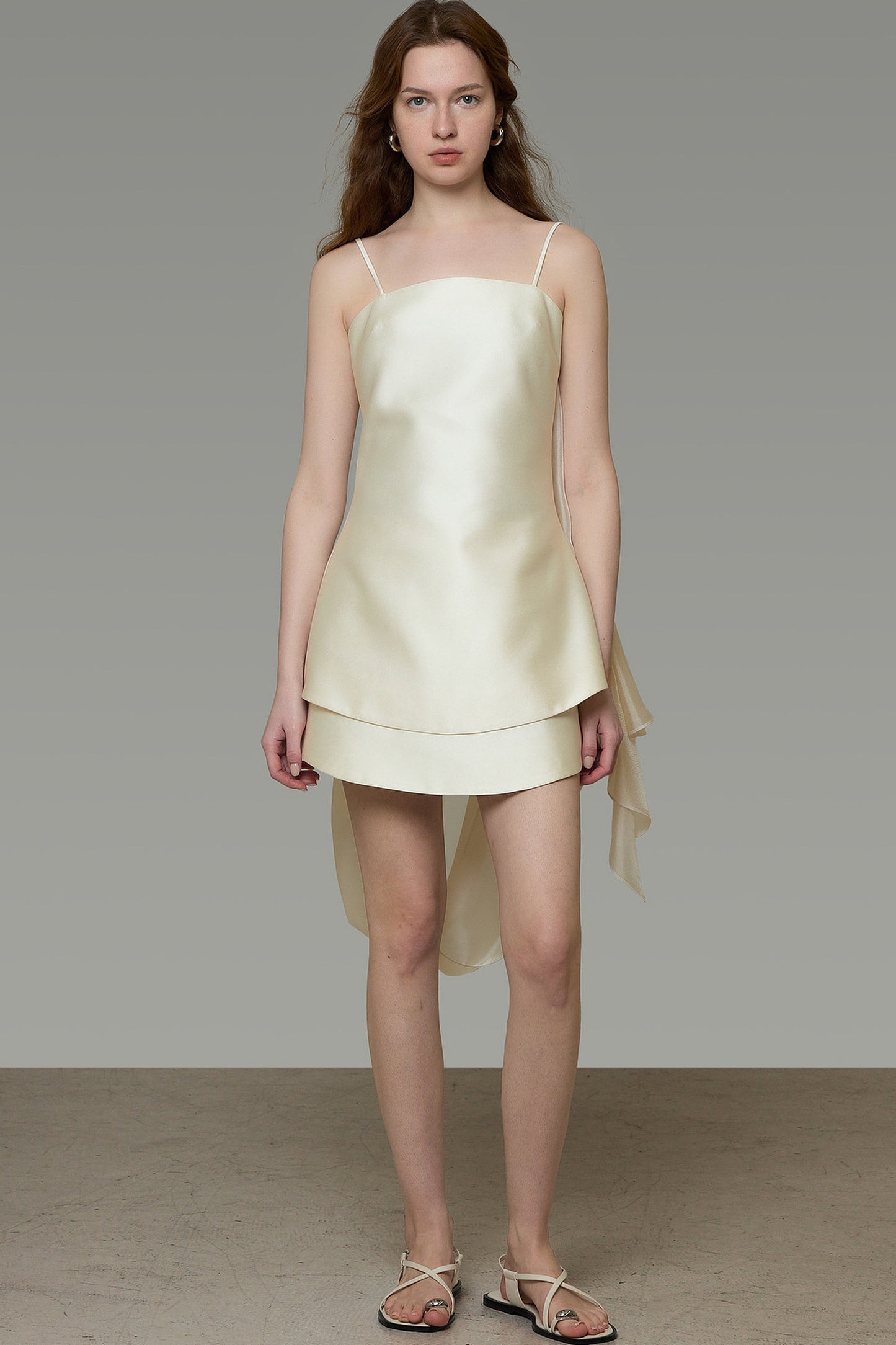 French Off-Shoulder Spaghetti Dress