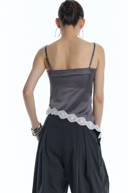 Asymmetrical Hem Lace Camisole