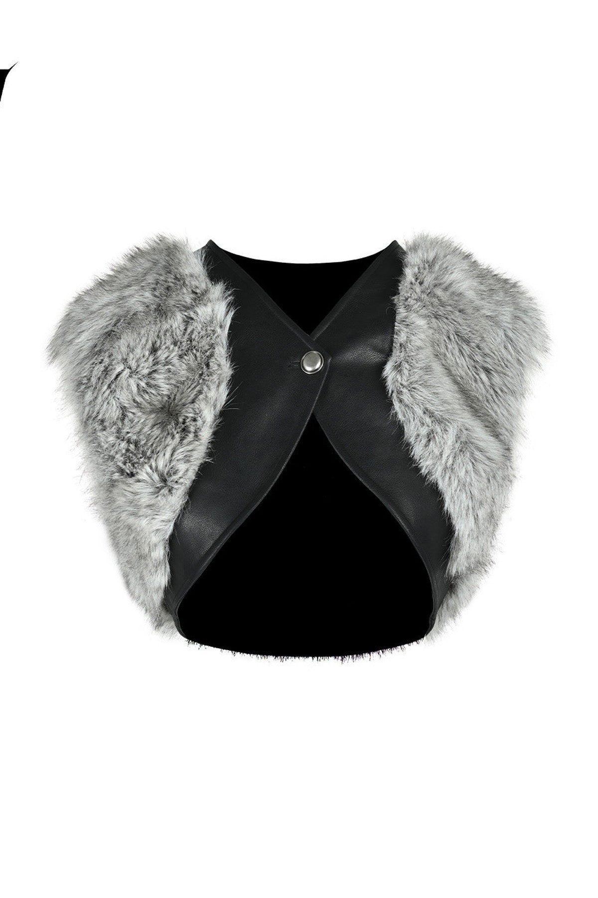 Layered Patchwork Fur Trim Vest
