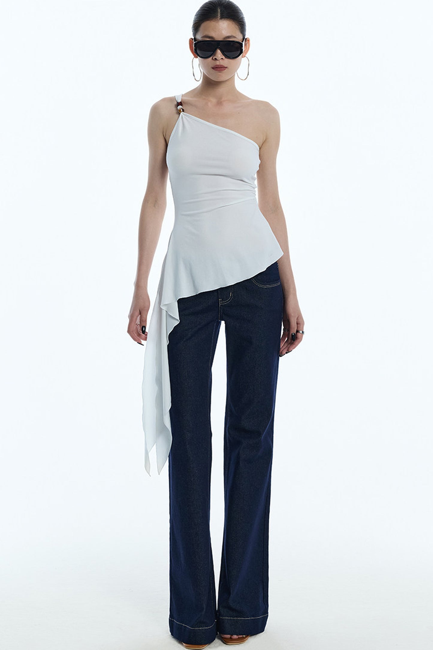 One-Shoulder Ruffled Camisole Top