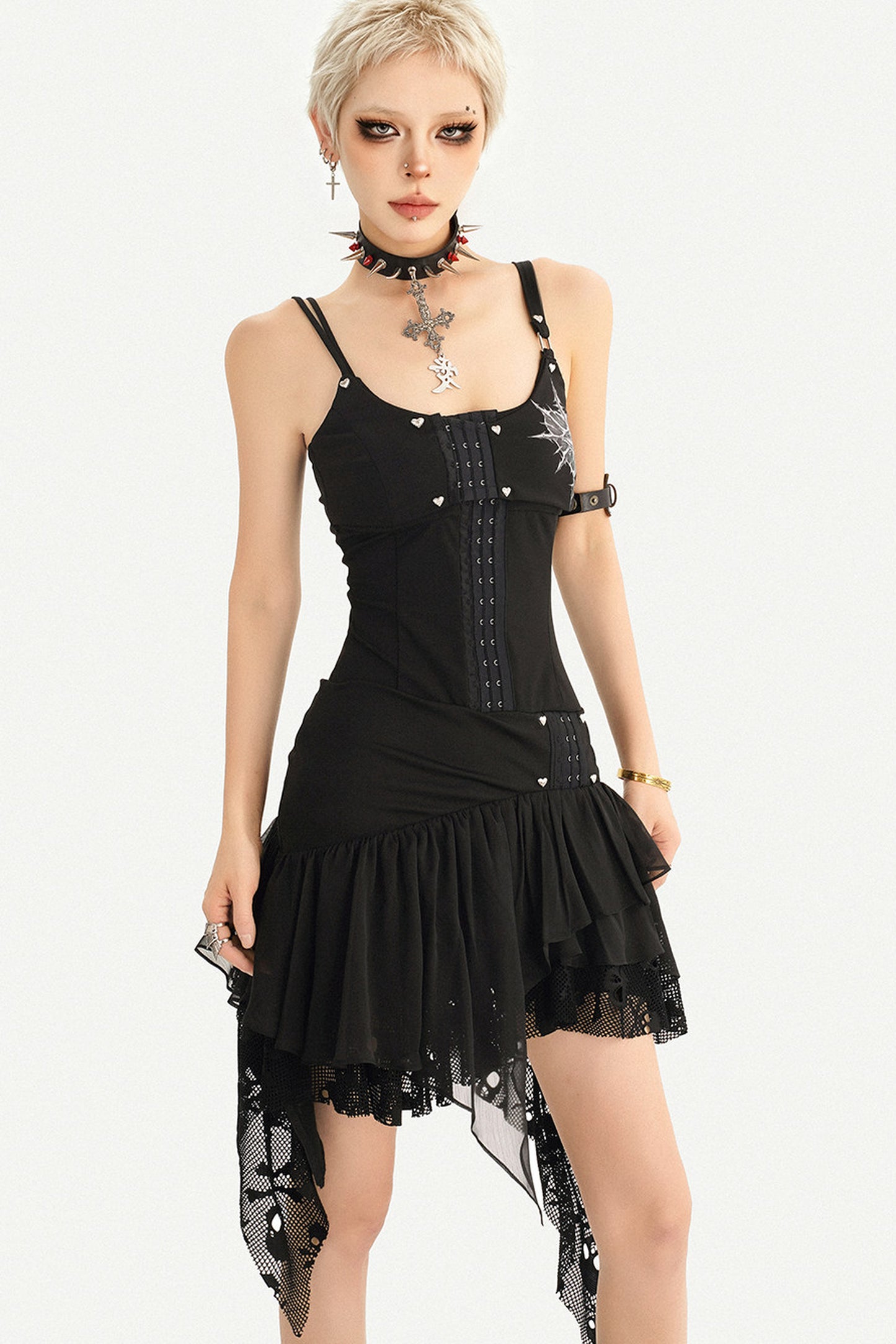 Gothic Irregular Hem Camisole Dress