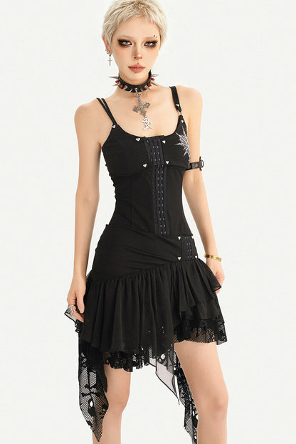 Gothic Irregular Hem Camisole Dress