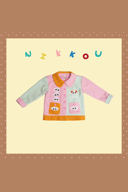 Colorful Embroidered Panda Woolen Jacket