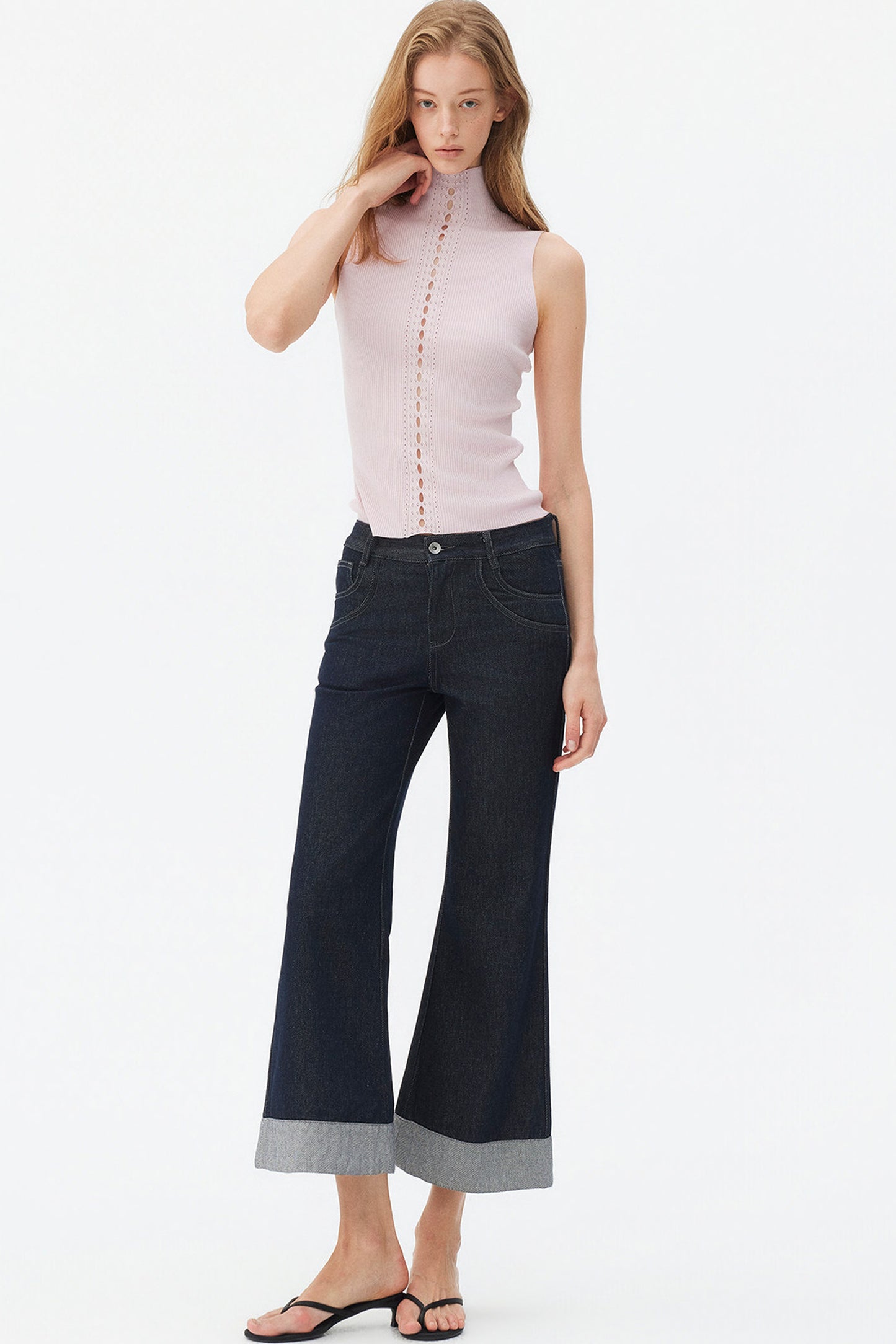 Gilet in maglia a coste in lyocell