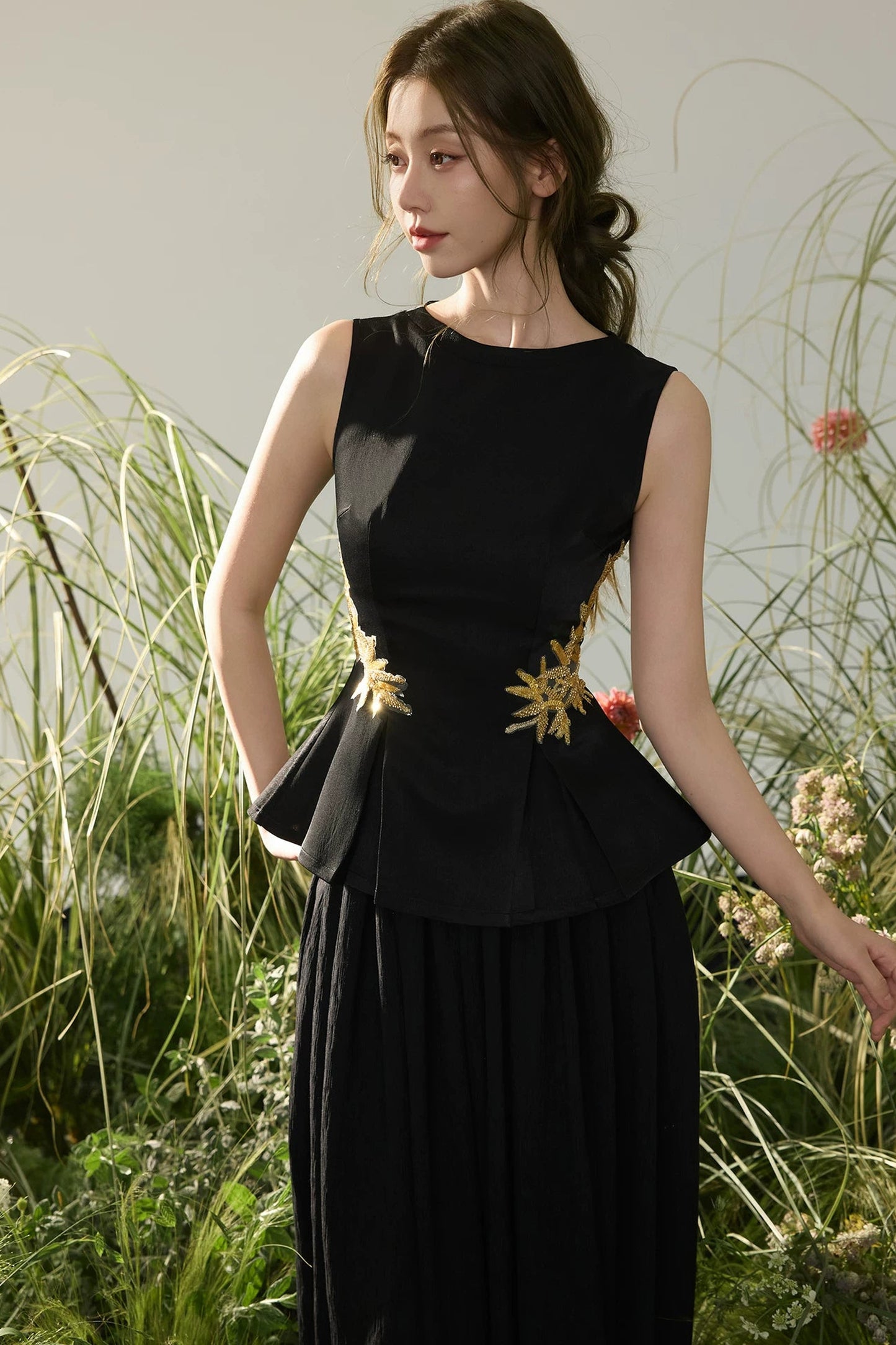Golden Bamboo Sleeveless Top