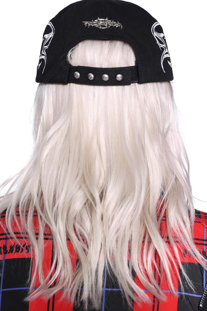Black Red Embroidered Racing Stripe Baseball Cap