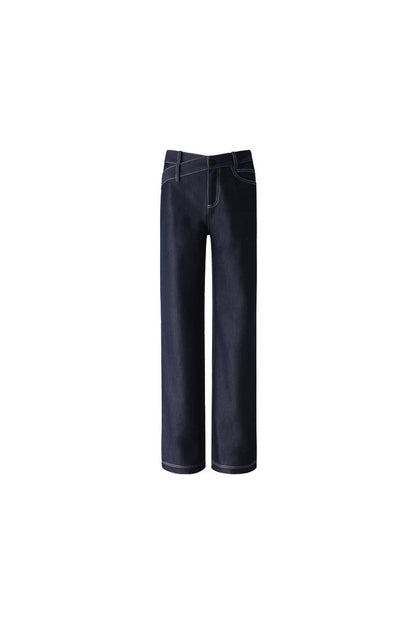 Asymmetrische Jeans aus Tencel-Denim
