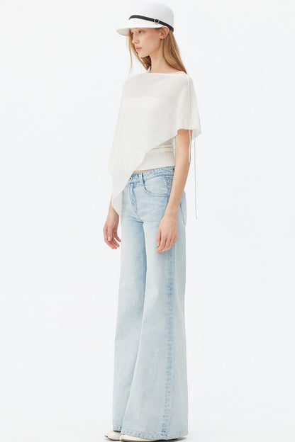 Irregular Linen Asymmetrical Cape Set-Up