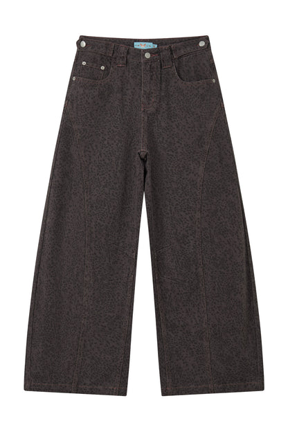 High-Waisted Leopard Print Jeans