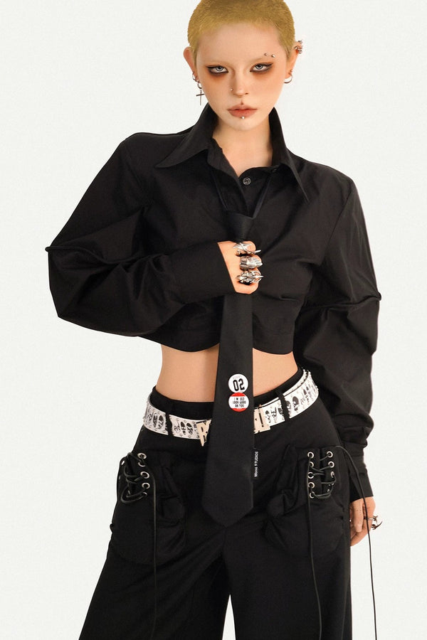 Dark Style Lace-Up Shirt