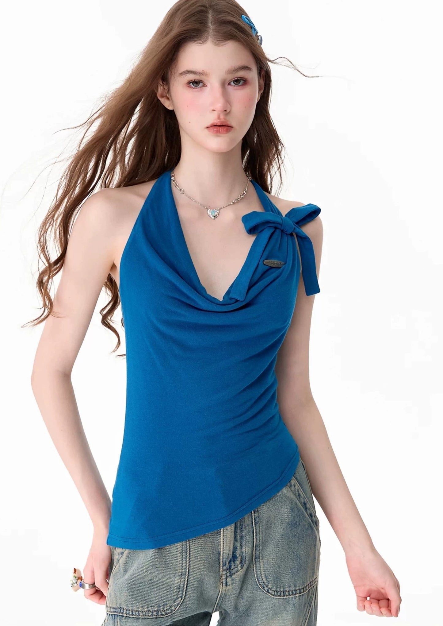 Sweetheart Blue Halter Top