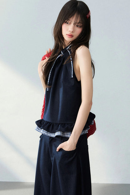 Ensemble Carreaux en Jean avec Finition Dentelle