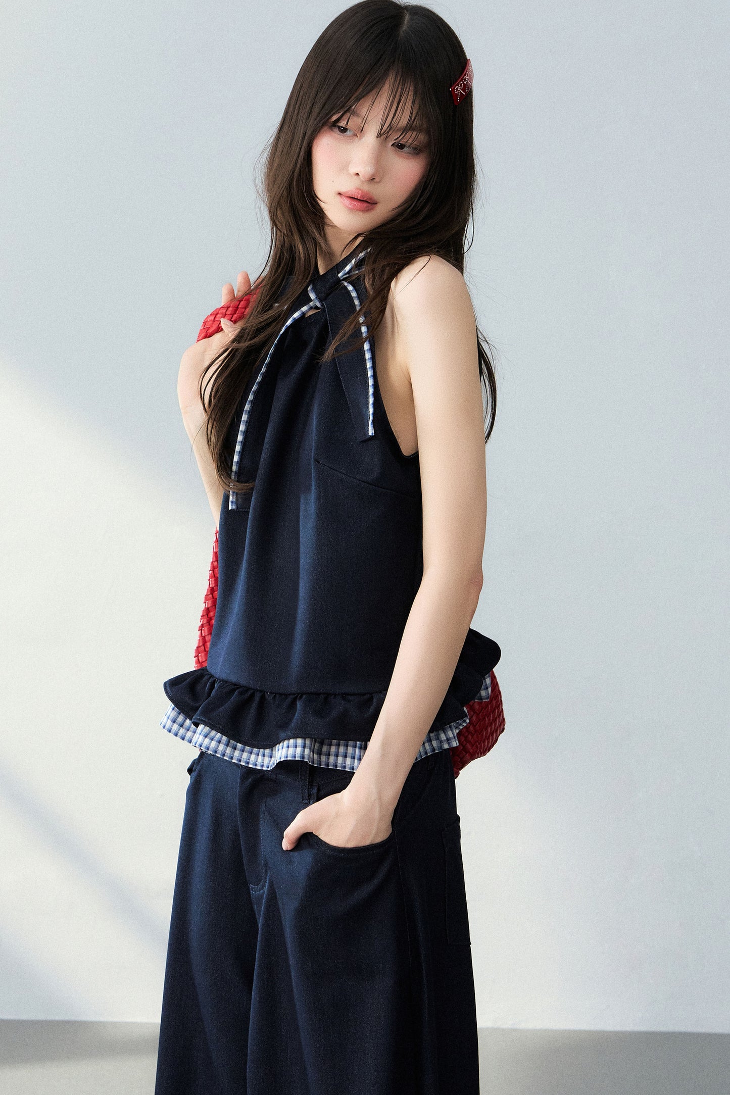 Mermaid Tears Plaid Vest Set-Up