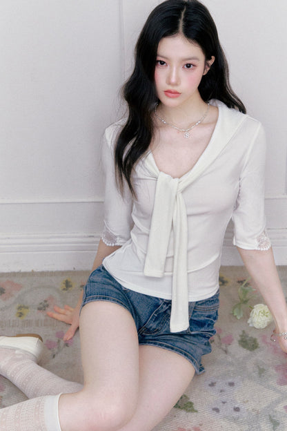 Glass Sugar Lace-Up Top Set-Up