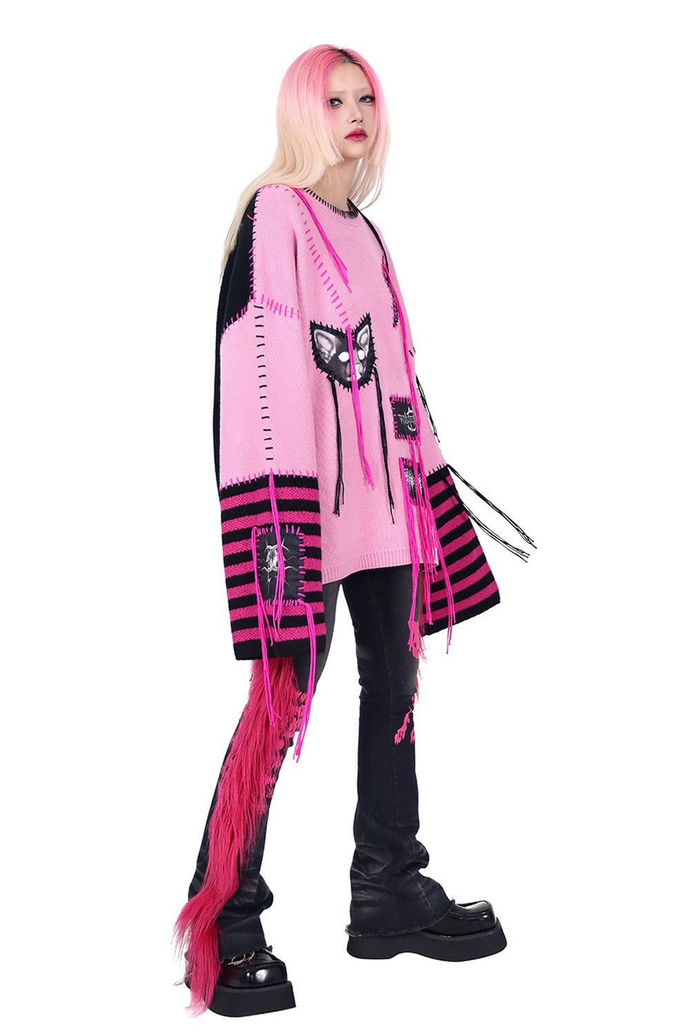 Pink Fur Jeans