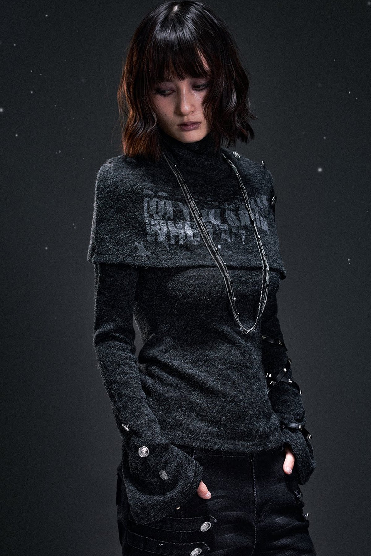 Punk Cape Shawl Knit Top
