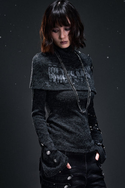 Punk Cape Shawl Knit Top