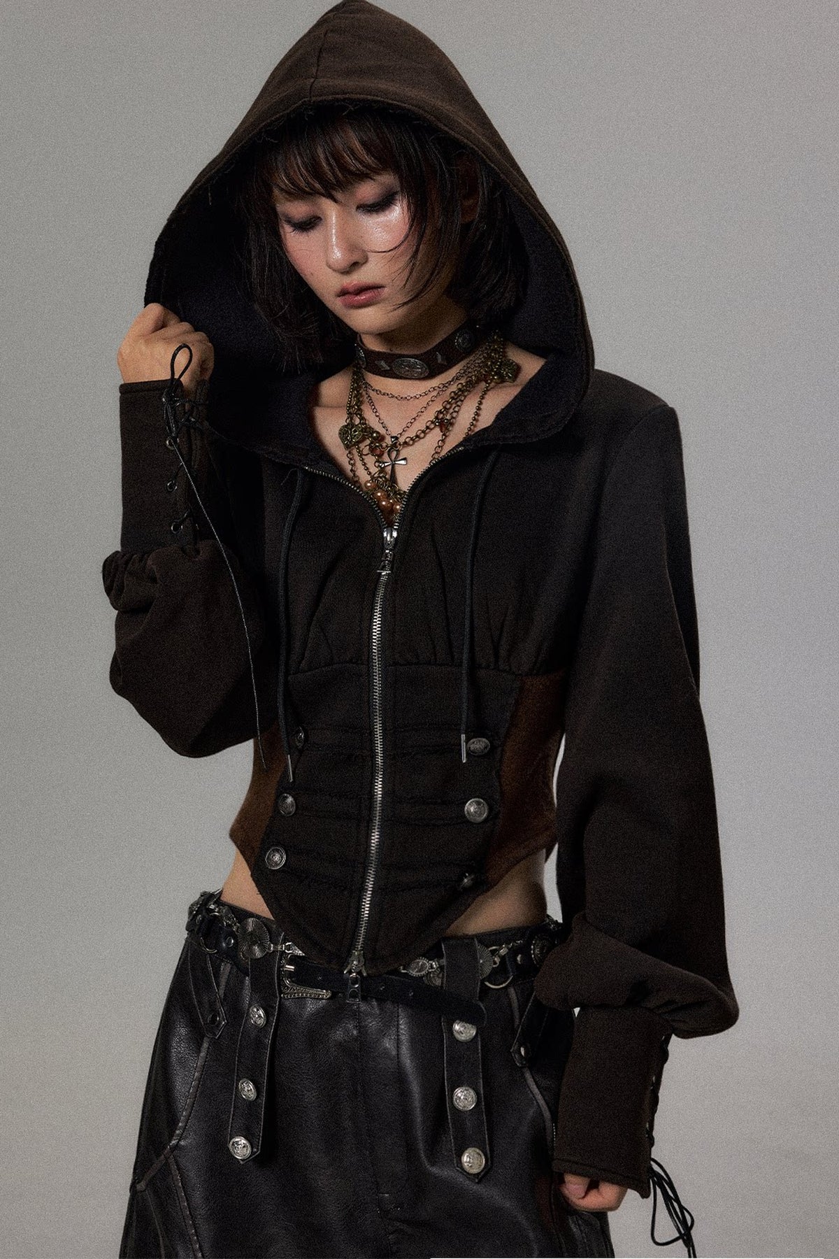 Vintage Waist-Cinching Short Cardigan Top