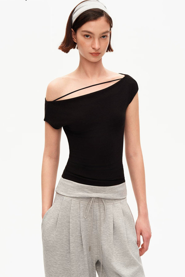 Asymmetrical Wool Knit Top