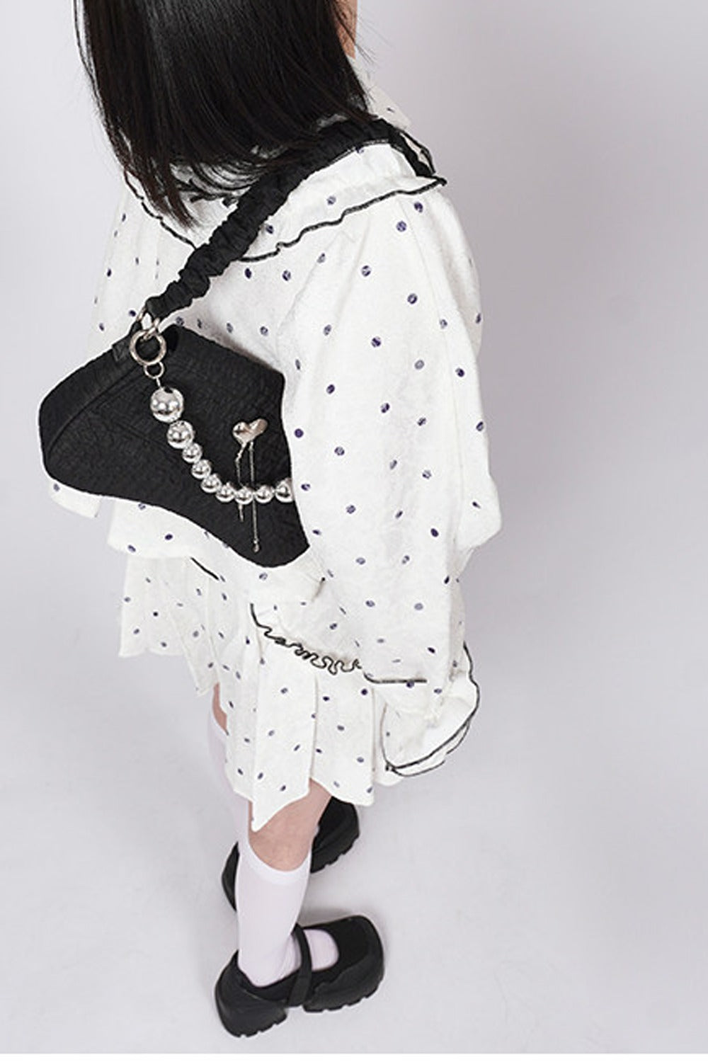 Pearl Pleated Crossbody Bag