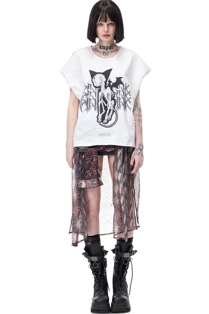 Cat Skeleton Leopard Print Top
