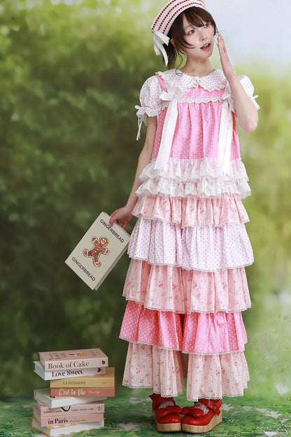 Vintage Pink Polka Dot Skirt Pants