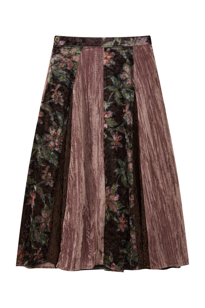 Velvet Lace A-Line Skirt