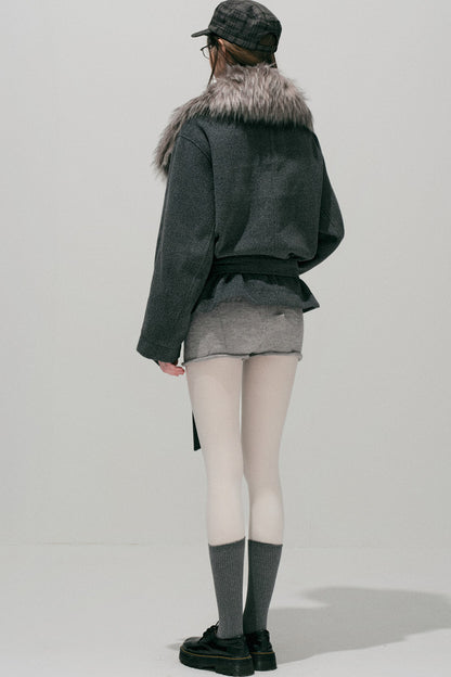Fur Collar Wool Coat