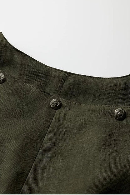 Dark Forest Green Embroidered Detachable Hood Cape