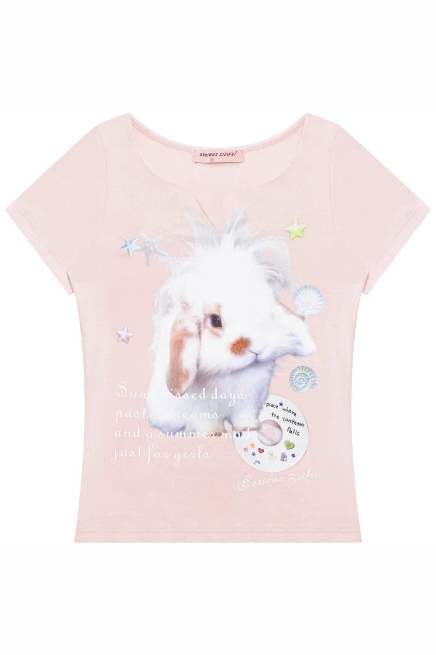Fuzzy Bunny V-Neck Top