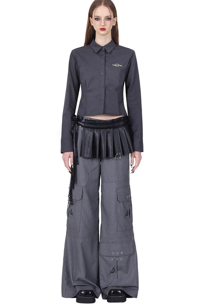 Y3K Structural Spliced Long Sleeve Shirt