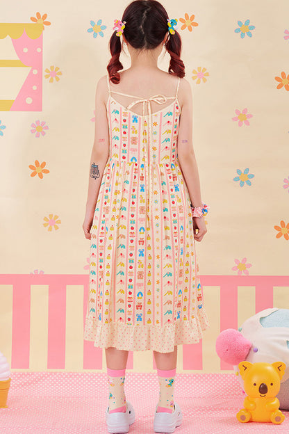 Kleid mit Animal-Print und verstellbaren Trägern