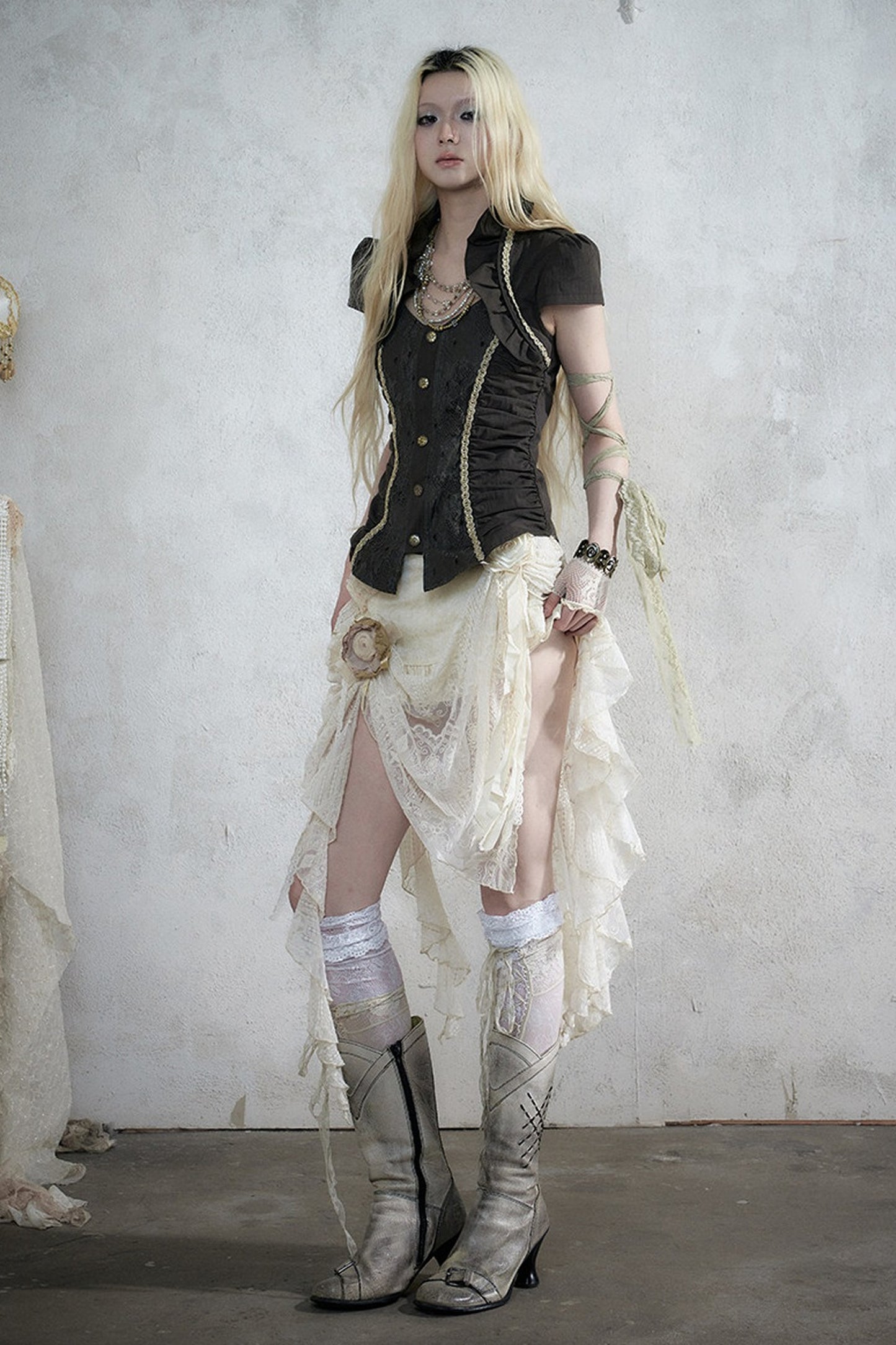 Baroque Asymmetrical Fishtail Skirt
